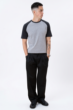 Load image into Gallery viewer, Basic raglan T-shirt - Black-Light Gray