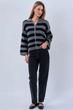 Load image into Gallery viewer, Josie Polo Knit - Grey/Black