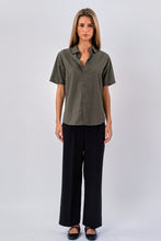 Charger l'image dans la galerie, Short Sleeve Linen Shirt - Army