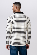 Load image into Gallery viewer, Striped Long-sleeved Polo - Ecru