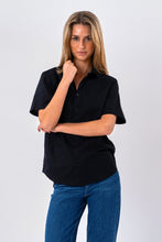 Load image into Gallery viewer, Short Sleeve Linen Shirt - Black