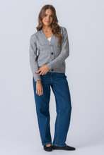 Load image into Gallery viewer, Knitted Cardigan - Light Grey Melange