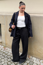 Load image into Gallery viewer, Oversized Blazer - Navy Pinstripe