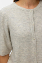 Carica l'immagine nel visualizzatore di Gallery, Lefile 2/4 O-Neck Pearl Cardigan - Light Grey Melange