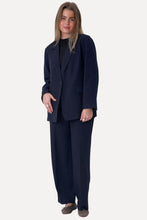 Cargar imagen en el visor de la galería, Blazer de gran tamaño - rayas azul marino