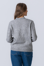 Load image into Gallery viewer, Knitted Cardigan - Light Grey Melange