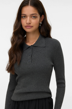 Charger l'image dans la galerie, Silje Poloneck Pullover - Dark Grey Melange