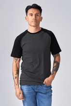 Load image into Gallery viewer, Basic raglan T-shirt - Black-Dark Gray