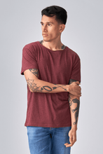 Carregar imagem no visualizador da galeria, Gola redonda profunda - Vermelho mosqueado