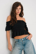 Load image into Gallery viewer, Honey Ruffle Top - Black