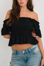Load image into Gallery viewer, Honey Ruffle Top - Black