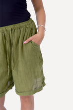 Afbeelding in Gallery-weergave laden, Linen Shorts - Olive