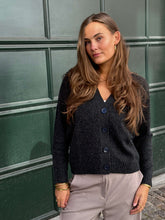Load image into Gallery viewer, Knitted Cardigan - Dark Grey Melange