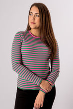 Load image into Gallery viewer, Line Long Sleeve Sweater - Super Pink/Jelly Bean