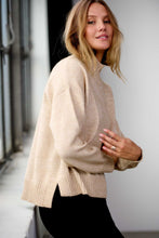 Load image into Gallery viewer, Oversized Knitted Polo-Neck Jumper - Beige