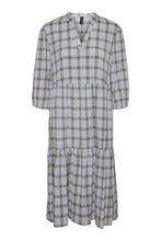 Carregar imagem no visualizador da galeria, Vestido com mangas Fiona - Verde Ivy/Púrpura