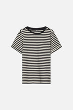 Load image into Gallery viewer, Striped t-shirt in organic cotton - Black