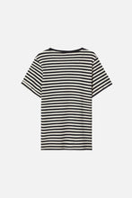 Load image into Gallery viewer, Striped t-shirt in organic cotton - Black
