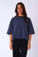 Load image into Gallery viewer, Zoe T-shirt - Black/Denim Blue