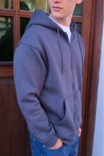 Cargar imagen en el visor de la galería, Relaxed Zip Hoodie - Dark Grey