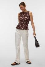 Load image into Gallery viewer, Elisa Smock Top - Chocolate Martini - Snow White Dot