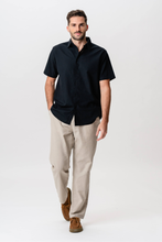 Load image into Gallery viewer, Short Sleeve Linen Shirt - Black
