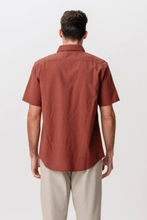 Load image into Gallery viewer, Short Sleeve Linen Shirt - Terracotta