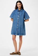 Load image into Gallery viewer, SkyA-Shape Denim Dress - Medium Blue Denim