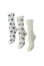 Load image into Gallery viewer, Bella Pointelle Socks 3-Pack - Cloud Dancer