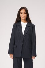 Load image into Gallery viewer, Oversized Blazer - Navy Pinstripe