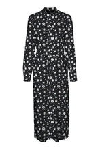 Charger l'image dans la galerie, Robe de chemise à manches longues faciles - noir