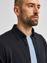Load image into Gallery viewer, Slim fit shirt in organic cotton - Black - Selected Homme - Black 3