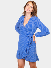 Afbeelding in Gallery-weergave laden, Wrap Ruffle Dress - Nebulas Blue - ONLY - Blue