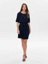 Load image into Gallery viewer, Dress with fabric belt - Navy blue - Jacqueline de Yong - Blue 4