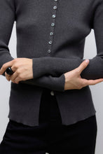 Carica l'immagine nel visualizzatore di Gallery, Ukino O-Neck Knit Cardigan - Dark Grey Melange
