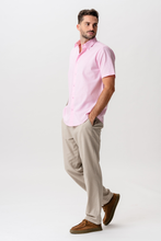 Carica l'immagine nel visualizzatore di Gallery, Short Sleeve Linen Shirt - Pale Red
