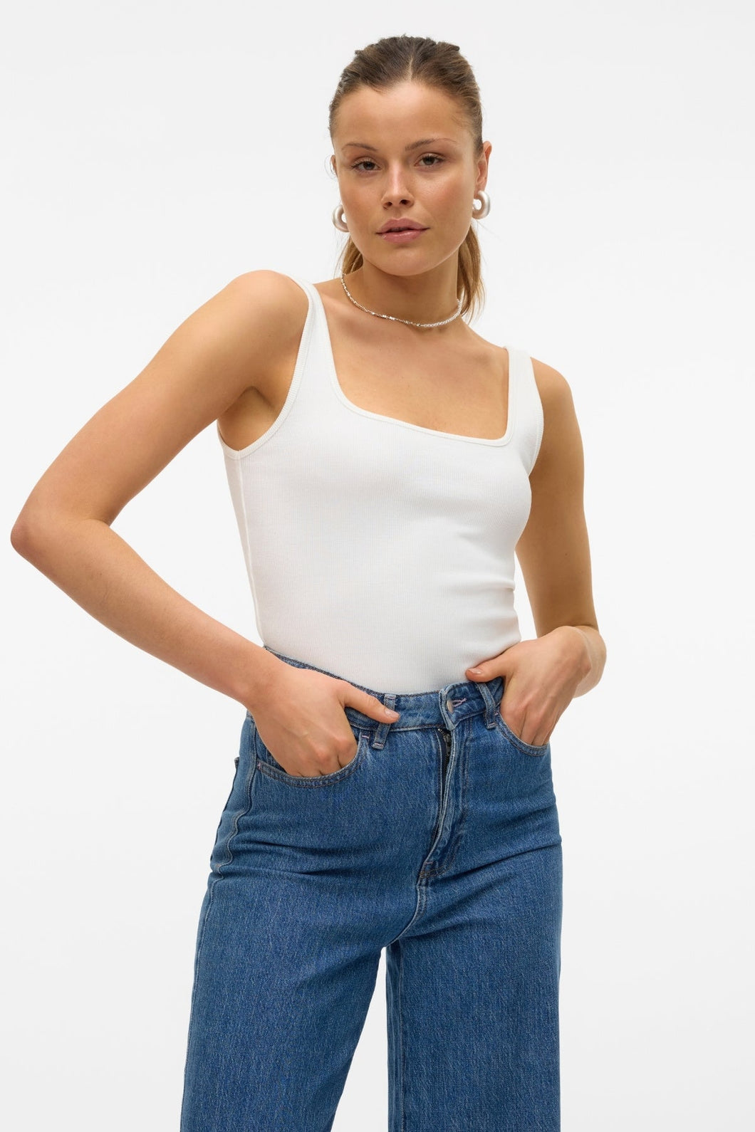 Chloe Short Square Top - Snow White