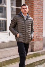 Load image into Gallery viewer, Hooded Light Puffer Jacket - Olive
