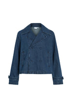Load image into Gallery viewer, Nata Short Denim Trenchcoat - Dark Blue Denim
