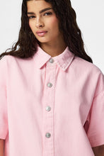 Load image into Gallery viewer, Sky A-Shape Denim Dress - Roseate Spoonbill
