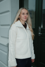 Load image into Gallery viewer, Shearling Zipper Coat - Chalk
