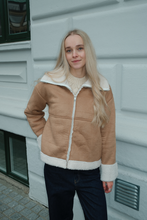 Load image into Gallery viewer, Shearling Zipper Coat - Beige
