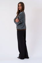 Load image into Gallery viewer, Sienna Striped Knit - Chocolate/Light Blue
