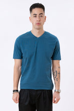 Load image into Gallery viewer, Basic Vneck t-shirt - Petroleum Blue
