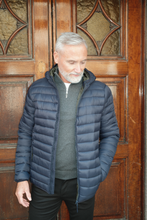 Load image into Gallery viewer, Hooded Light Puffer Jacket - Navy
