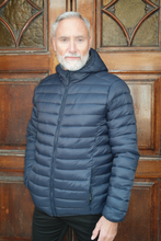 Load image into Gallery viewer, Hooded Light Puffer Jacket - Navy
