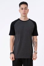 Load image into Gallery viewer, Basic raglan T-shirt - Black-Dark Gray

