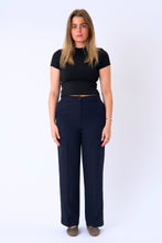 Cargar imagen en el visor de la galería, Pantalones clásicos de traje - Pinstripe azul marino

