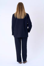 Carica l'immagine nel visualizzatore di Gallery, Blazer di grandi dimensioni - Pinstripe blu scuro
