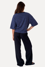Load image into Gallery viewer, Zoe T-shirt - Black/Denim Blue
